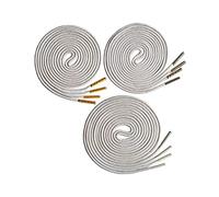 YHNNH, Lacets élastiques, lacets de bottes, 3 paires de lacets ronds cirés avec embouts en métal doré/argenté, accessoires for chaussures décontractées 70-180cm(White,150)