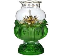 YHNNH Lampe à Huile de Lotus, Lampe Frontale de Bouddha au Beurre, Lampe à kérosène de Chambre Vintage, Abat-Jour Transparent, Lanterne de Bureau for Une Utilisation intérieure et extérieure(Grün)