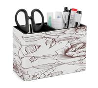 YHNNH Lot de 2 porte-stylos carrés avec motif floral et rose - Porte-pinceaux de maquillage pour accessoires de bureau, espace de travail pour la maison, l'école, le bureau.