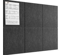 YHNNH Lot de 6 à 12 grands panneaux muraux en liège, alternatifs, en feutre, autocollants, for bureau, école(Grey)