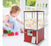YHNNH, Machine à gommes for enfants, distributeur de balles rebondissantes PS de 53,3 cm de hauteur, peut contenir 200 jouets à capsules, banque de gommes rectangulaire à pièces, rouge(Red)