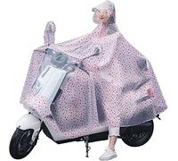 YHNNH, Poncho Transparent PVC Veste Capes Adulte Cyclisme Moto vélo Mobile Scooter Couverture avec Abat-Jour(Love Red,4XL)
