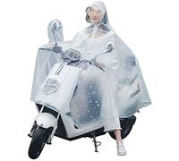 YHNNH, Poncho Transparent PVC Veste Capes Adulte Cyclisme Moto vélo Mobile Scooter Couverture avec Abat-Jour(Snowflake White,3XL)