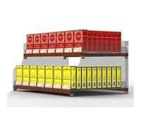 YHNNH, Présentoir à Cigarettes trapézoïdal à 2 Niveaux, Poussoir Transparent, présentoir Portable, Support de Rangement for Magasin et détaillant(44.5x29x22.5cm)