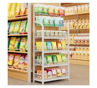 YHNNH, Présentoir de Bonbons de supermarché à 4 étagères, Support de Concession Commerciale for Sac de Chips/Boissons/Pains, Station de collation sur Pied(White,60x27x146cm)