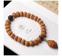 YHNNH, Rudraksha Bodhi perles de prière 12Mm, chapelet de bouddha fait à la main, perles de méditation Mala, pendentif de voiture de bon augure