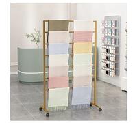 YHNNH, Support à Foulards avec roulettes, présentoir à Serviettes for Magasin, Support à Pantalons en métal autoportant, étagère à Papier d'emballage(Gold,60x40x145cm)