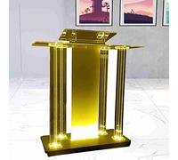 YHNNH Support De Podium Portable, Podium De Chaire Roulant Transparent avec Lumière, Podium De Professeur De Table De Support De Bienvenue for Salle De Classe, Église, 100x40x116cm