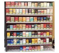 YHNNH, Support Organisateur de Cigarettes, présentoir de Magasin, étagères de comptoir de supermarché, Support de Vente Mural en Verre Acrylique Transparent(61.5x28.4x84cm)