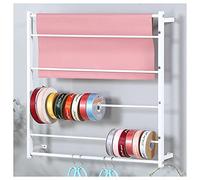YHNNH, Support Organisateur de Ruban Mural, présentoir de Papier d'emballage en métal avec Crochets supplémentaires, étagère à écharpe, gâteaux/Fleurs/Boutique de Cadeaux(White)