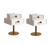YHNNH Table d'appoint Haute for canapé, Petite Table de Chevet, tiroir supérieur Rotatif, Rangement, Table de Nuit for Petit Espace, Salon, Chambre à Coucher(White,40x40x60cm)