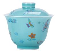 YHNNH, Tasse à café, tasse à thé, motif de fleur de papillon, bol Gaiwan, tasse à thé, service à thé Kung Fu, soupière domestique de 100 ml