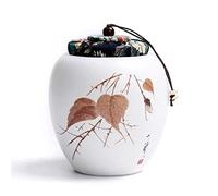 YHNNH urne funéraire pour Animaux, Urne funéraire décorative en céramique for Cendres d'animaux de Compagnie, Chiens, Chats, Humains, for Chien, Chat ou d'oiseaux(White D)