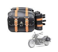 YHNQFB Sac Moto pour Benda BD300 BD 300, Sacoches de Selle de Moto, Étanche De Grande Capacité, avec Porte-Gobelet, Sac De Moto Spacieux À Rabat, Sacoches,B-Brown
