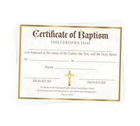 YHNTGB Lot de 50 certificats de baptême vierges pour l'église - Pour fête prénatale, baptême, fête - 27,9 x 21,6 cm