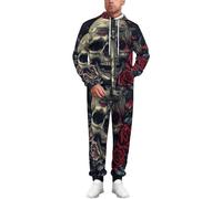 YHODCUIF Survêtement de sport pour homme - Survêtement de sport - Squelette - Survêtement de sport, 3, M