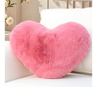 Yhoelata Coussin Coeur Klein, Coussin en Forme de Coeur Rose Vif, Oreiller Cœur Coussins Décoratif en Peluche, Coussins Décoration Canapé, Deco Chambre Ado Fille, 26x36 cm