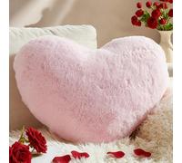 Yhoelata Saint Valentin Coussin Coeur, Coussins en Forme de Cœur Rose Clair, Coussin Enfant Decoration Chambre Ado Fille, Coussins Peluche Doux, Oreiller Lit Petit Canapé Kawaii, 25 * 35cm