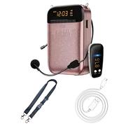 YHomU Amplificateur de voix pour enseignants, microphone de classe sans fil et filaire S588, Bluetooth 5 0, batterie de 12 heures, couverture de 1000 m², design portable, noir et doré