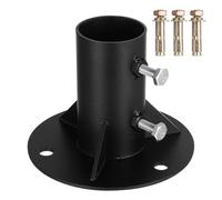 YHomU Base de bride de poteau de clôture à maillons de chaîne, base de poteau de clôture ronde robuste de 5,1 cm avec support de sol, support de poteau en métal pour boîte aux lettres, convient aux