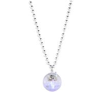 YHomU Collier boule disco argenté LED, pendentif à changement de 9 couleurs, collier électronique lumineux pour soirée, style rétro années 70 pour femme, 8 x 8 x 8 cm