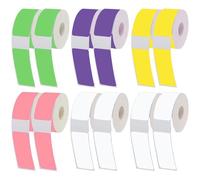 YHOMU Lot de 12 rouleaux d'autocollants portables, étiquettes thermiques colorées, imperméables et résistantes aux déchirures, multicolores pour identification