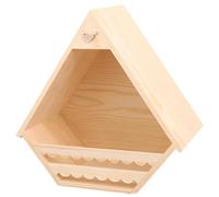 YHomU Maison pour colombe, nichoir à oiseaux avec plateforme interne, en forme de pentagone, bois naturel, abri à suspendre pour pigeons extérieur pour jardin