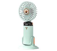 YHomU Ventilateur portable, mural, portable, rotation à 720°, ventilateur USB de bureau pliable avec charge rapide de type C, batterie 4000 mAh, fonctionnement silencieux, design vert menthe