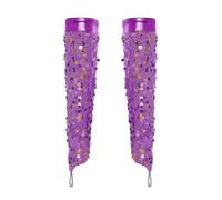 Yhong Gants Longs Danse Brillants Pour Filles Gants Sans Doigts Parfaits Pour Les Performances Sur Scène Et Les Fêtes Violet 5-6 ans