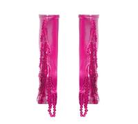Yhong Gants Pour Danse Chacha Filles Gants À Franges Paillettes Gants Longs Sans Doigts Accessoires De Danse Hip Hop Jazz Rose Vif 7-8 ans