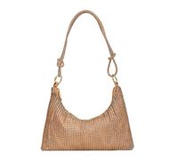 YHOPJKFRA Bolso de hombro para mujer, minibolso de mano con bandolera pequeña, estilo retro, suave, clásico, de los años 90 | dorado