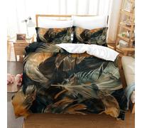 YHOPJKFRA Imprimé 3D Plumes Ensemble De Literie avec Microfibre Super Douce Et Respirante Housses De Couettes 3 Pièces avec Taies d'oreiller Double(200x200cm)