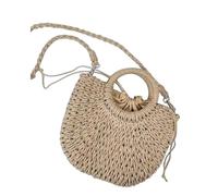 YHOPJKFRA Sac en paille pour femme, sac à bandoulière pour femme, sac panier à légumes portable polyvalent | marron