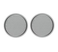 YHQKJ 2 Pièces sous-Verres Voiture pour Porsche 718 911 Boxster Cayenne Cayman Macan Panamera Taycan, Dessous de Verre Isolé Anti-Dérapant Coussinets de Porte-Gobelet Interieur Accessoires,B/Grey