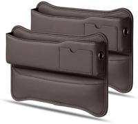 YHQKJ Voiture Siège D'écart Organisateur pour Suzuki Grand Vitara 4-Door 2007-2017, BoîTe De Rangement en PU Cuir avec Trou de Charge USB Avant Siège Accessoires,A/Brown