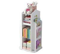YHRJ Rangement Livre Enfant roulettes Bibliothèque Simple, Bibliothèque pour Enfants de Dessin animé à la Maison, Support de Stockage de Jouets de Maternelle, Support Rotatif pour Petite Maison