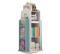 YHRJ Rangement Livre Enfant roulettes Étagère Rotative pour Enfants À La Maison, Support De Rangement pour Jouets Au Sol De La Maternelle, Petite Étagère en Forme De Maison, Installation Facile