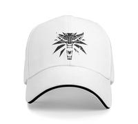 YHRYHYM Casquette de Baseball Classique Mode Rétro Sorceleur Noir Jeu Symbole Tenues Hommes Femmes Jeux de rôle Papa Chapeau Vintage Quotidien Couvre-Chef Fit Snapback Chapeau Essentiel pour l’été