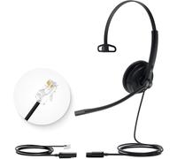 YHS34 RJ9 Telephone Headset with Noise Cancelling Microphone,Wired Call Center Phone Headset for Desktop Fixed Phone
