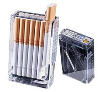 YHSGY Briquet à étui Transparent, Briquet Portable 2 en 1, Briquet Rechargeable par USB avec Rabat magnétique, Convient aux Cigarettes de Taille Normale de 85 mm (Color : B)