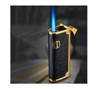 YHSGY Briquets au Butane, briquets à Flamme Douce Coupe-Vent, briquets en Cuir Vintage, briquets de Recharge en métal, excellents Cadeaux for Hommes (gaz Non Inclus) (Color : A)