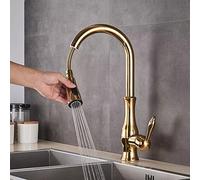 YHSGY Robinet De Cuisine Doré À Tirer Vers Le Bas Mitigeur De Cuisine À Pulvérisation Mitigeur Mitigeur Pivotant À 360 Degrés Mitigeur De Cuisine
