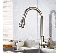 YHSGY Robinets de cuisine Robinet De Cuisine En Nickel Brossé De Luxe À Une Poignée Pour Évier De Navire Et Mitigeur