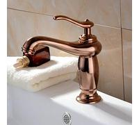 YHSGY Robinets de lavabo Robinet De Lavabo De Salle De Bains En Cuivre Rose Doré Avec Mitigeur Mitigeur Eau Froide Et Chaude