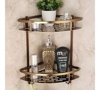 YHSGY Serviteurs de Douche Etagères De Salle De Bain À 2 Niveaux en Laiton Antique avec Crochet pour Peignoir