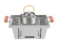 Yhsioaklo Barbecue pliable - Barbecue au charbon de bois avec 4 niveaux de hauteur réglables - Cuisinière pour pique-nique - Pour les activités de plein air comme le camping, le pique-nique, la