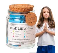 Yhsioaklo Bocal de Prières - Pot des Écritures - Cartes Religieuses Codées par Couleur pour Inspiration Quotidienne Cadeau Église Pâques Noël