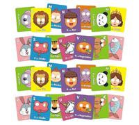 Yhsioaklo Cartes d'animaux - Abécédaire d'animaux pour enfants de 3 à 5 ans - Jeu interactif éducatif pour voyages en voiture, école, salle de classe, anniversaire, Noël