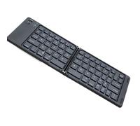 Yhsioaklo Clavier pliable pliable avec verrouillage des chiffres | Rechargé dans un mini clavier sans fil avec 3 pour iOS, Qwertz - Black