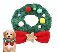 Yhsioaklo Collier de Noël pour animaux de compagnie, colliers de Noël pour chats - Collier pour chiots en peluche pour Noël, colliers de vacances pour chiots avec